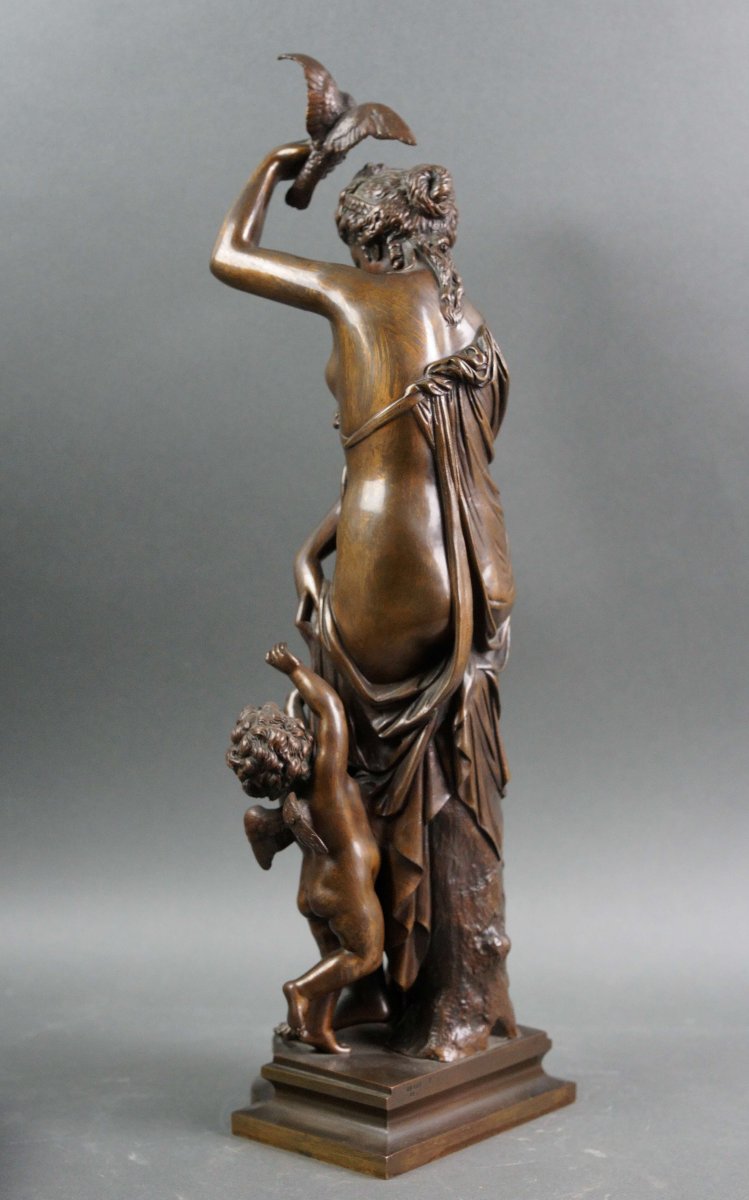 Susse Foundry-jean Bulio Bronze Group Venus And Cupid -photo-4