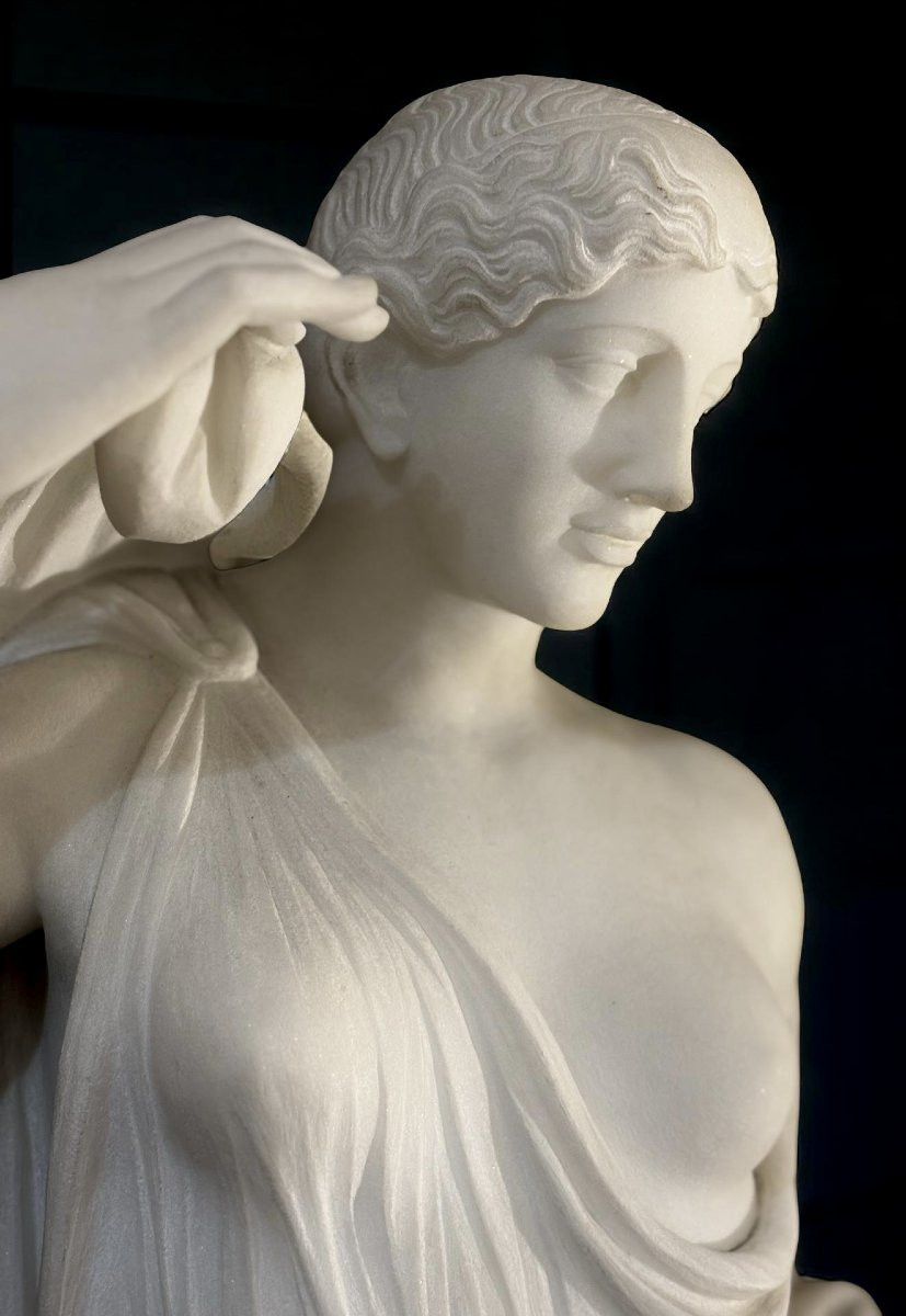 Imposante Sculpture Néoclassique en Marbre Vénus Genitrix Italie 19éme-photo-5