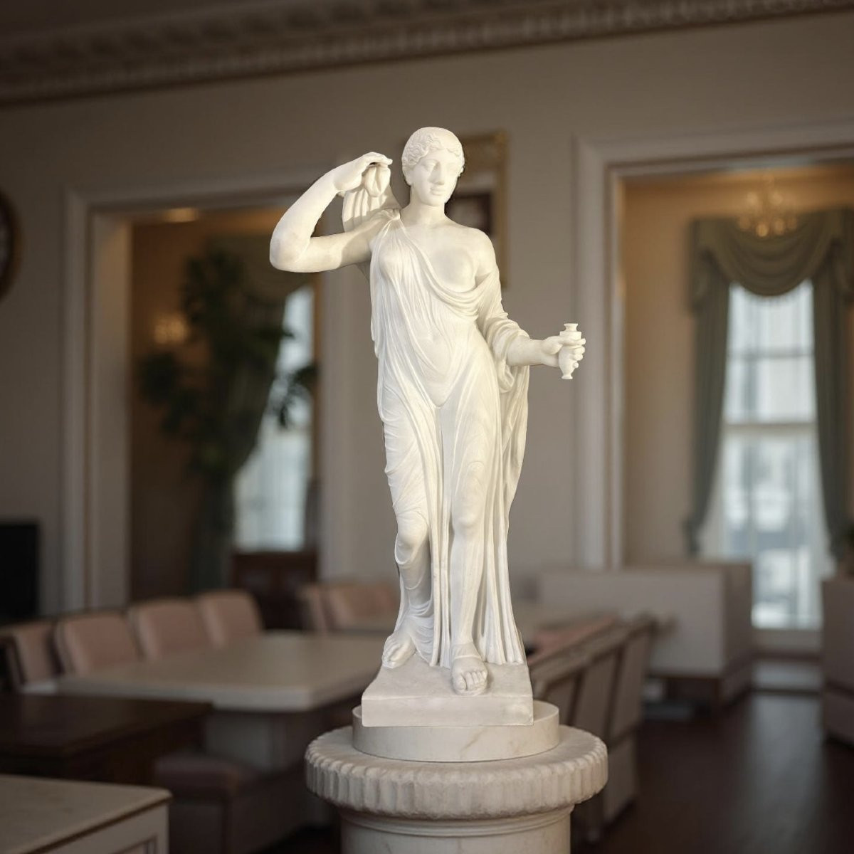 Imposante Sculpture Néoclassique en Marbre Vénus Genitrix Italie 19éme-photo-8