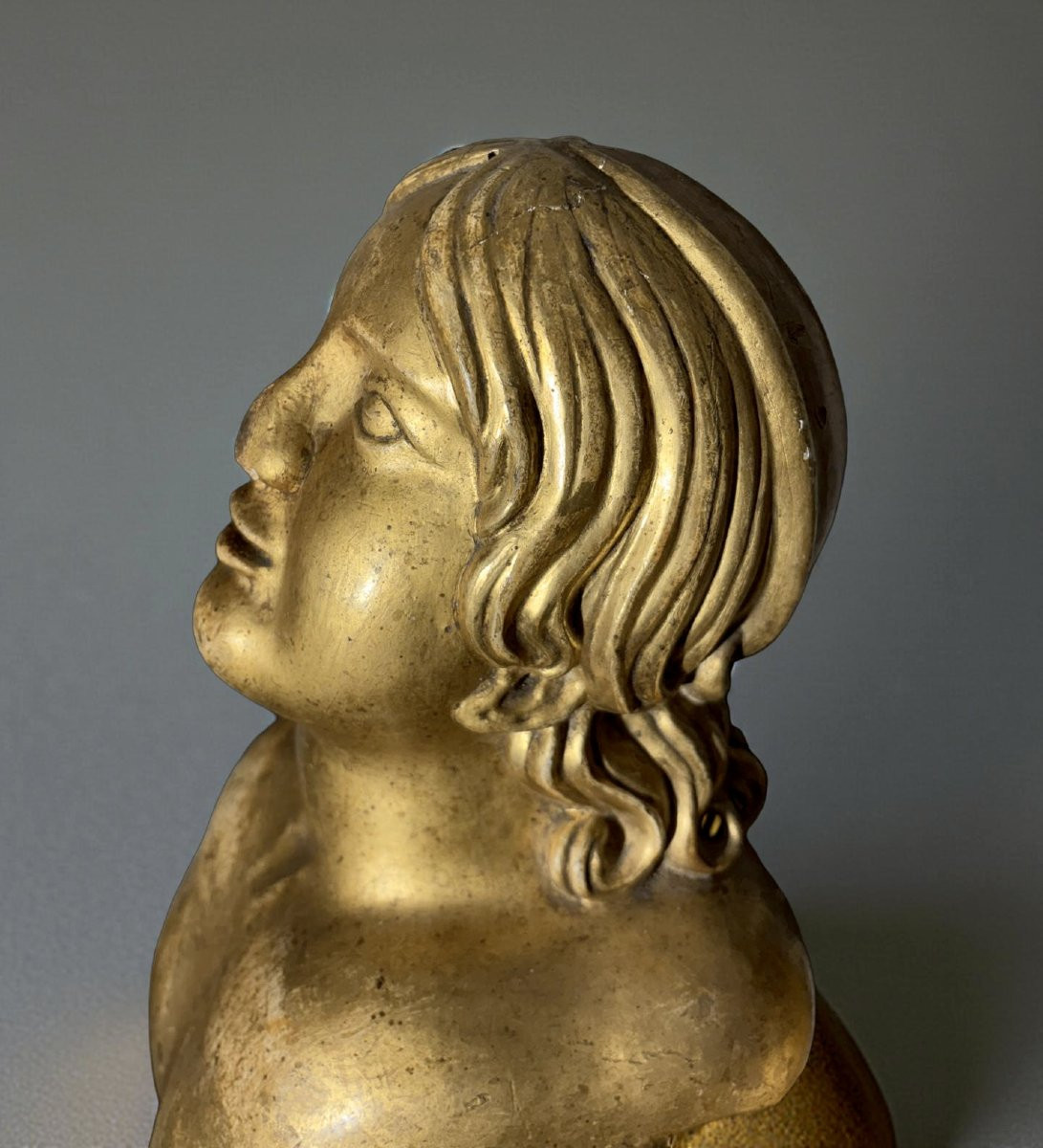 17th Pair Of Large Italian Baroque Caryatids Gilt Wood-photo-3