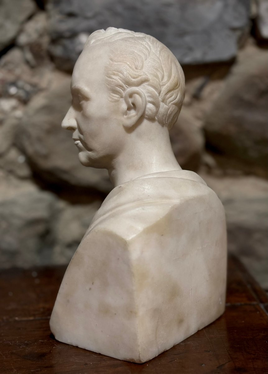 Buste en Marbre Néoclassique en Hermès époque Empire-photo-4