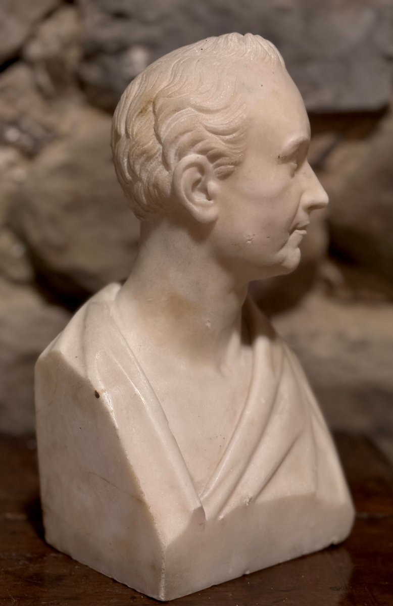 Buste en Marbre Néoclassique en Hermès époque Empire-photo-2