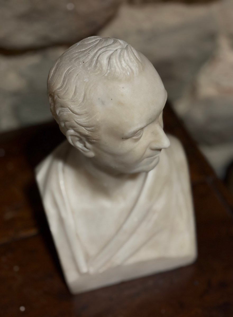 Buste en Marbre Néoclassique en Hermès époque Empire-photo-6