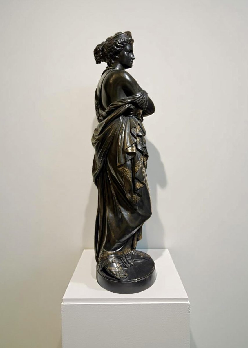 Grande Sculpture en Bronze "Hélène" par Jean-Baptiste Clésinger-Barbedienne Fondeur-photo-1