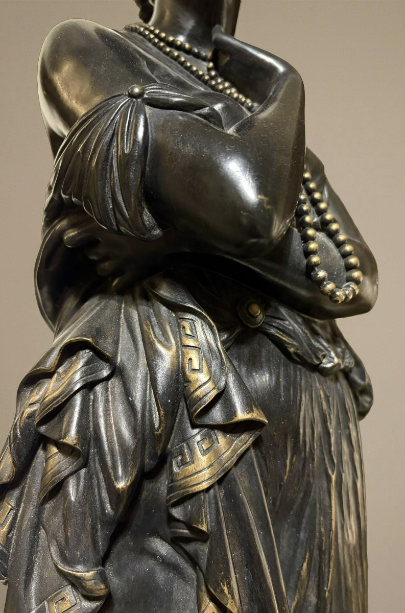 Grande Sculpture en Bronze "Hélène" par Jean-Baptiste Clésinger-Barbedienne Fondeur-photo-5