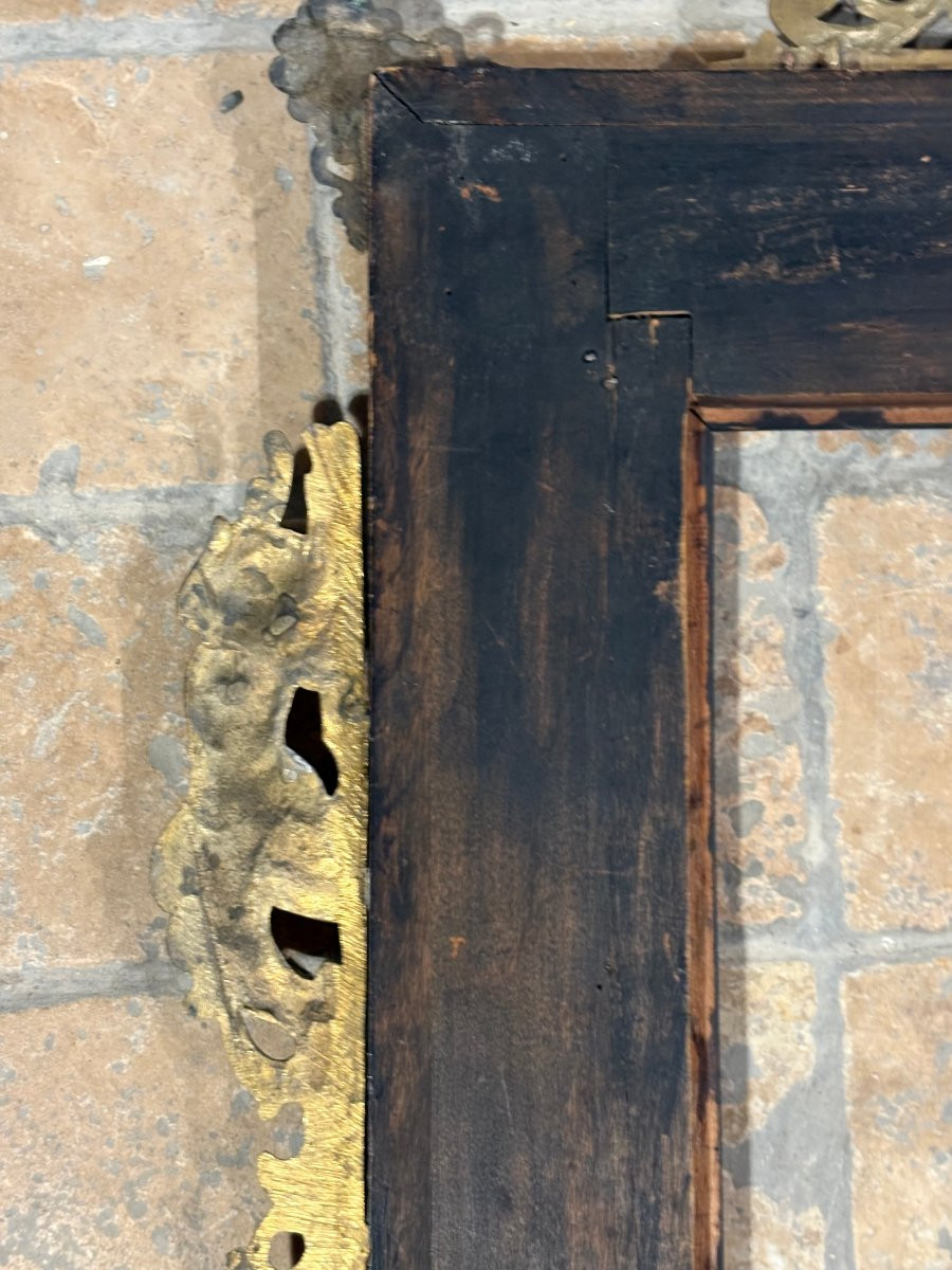 Cadre Grand Tour Marqueterie de Pierre Dure et Bronze Doré Roma 18éme-photo-7