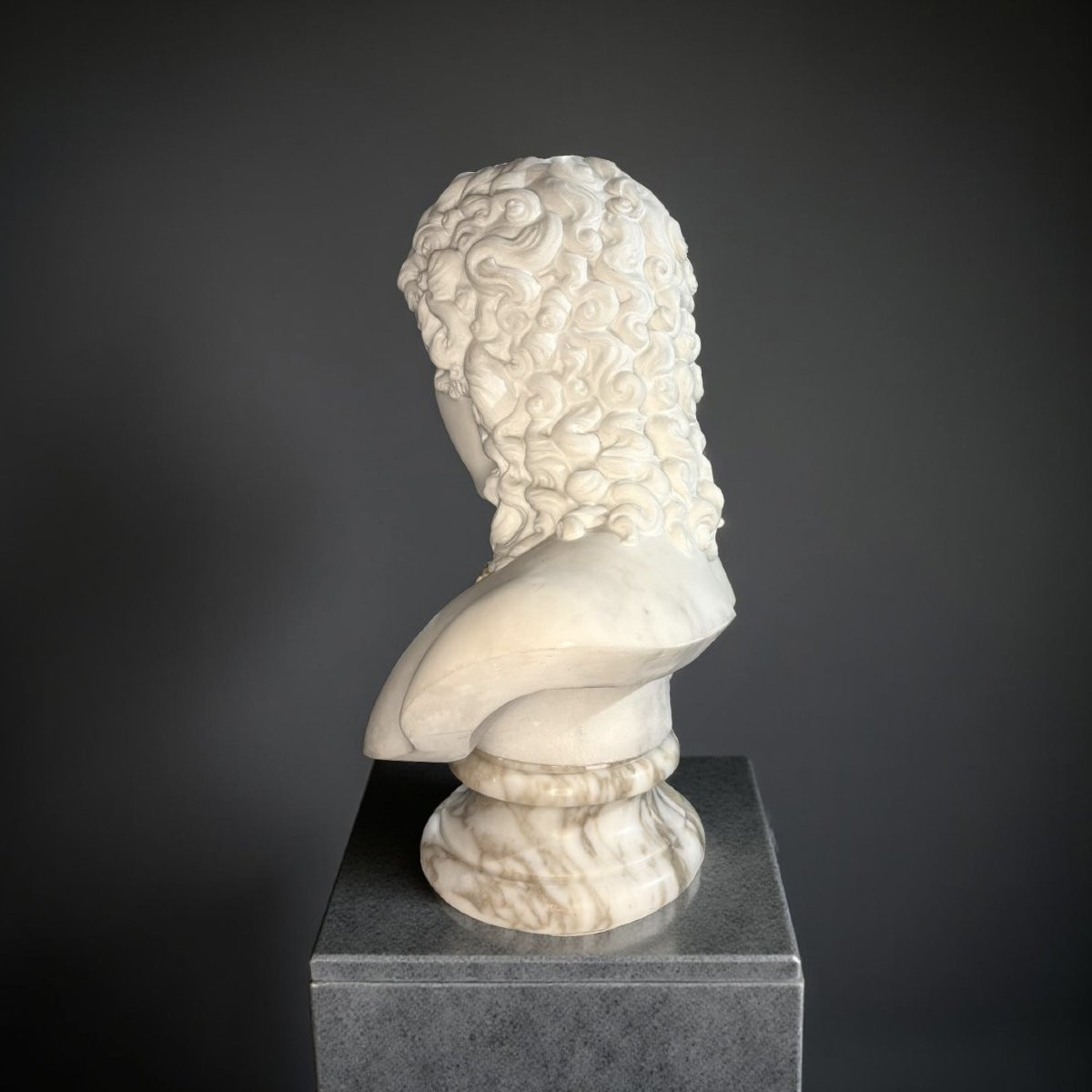 Grande Buste en Marbre d'Éros de Centocelle Atelier Romain XIXe siècle-photo-4