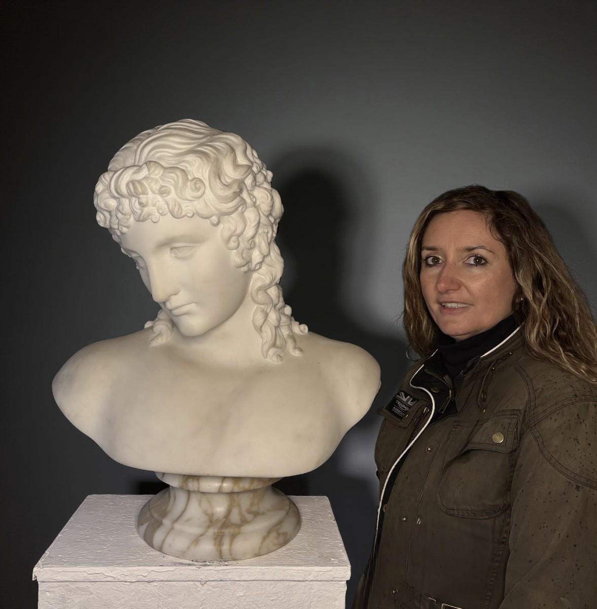 Grande Buste en Marbre d'Éros de Centocelle Atelier Romain XIXe siècle-photo-2
