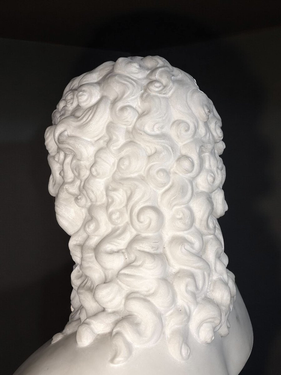 Grande Buste en Marbre d'Éros de Centocelle Atelier Romain XIXe siècle-photo-1