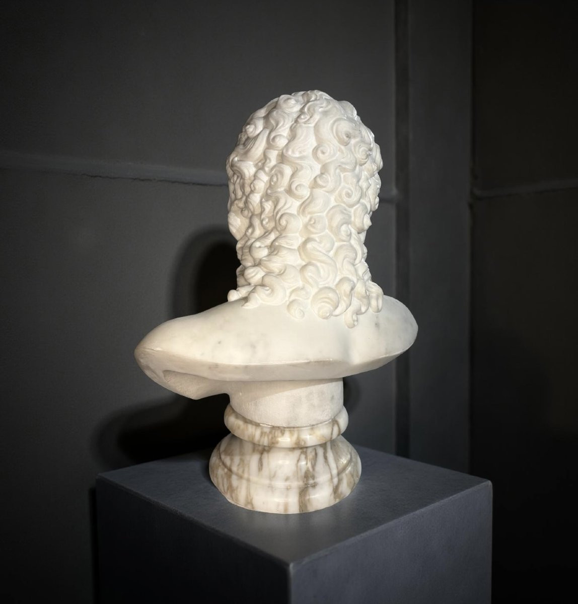 Grande Buste en Marbre d'Éros de Centocelle Atelier Romain XIXe siècle-photo-6
