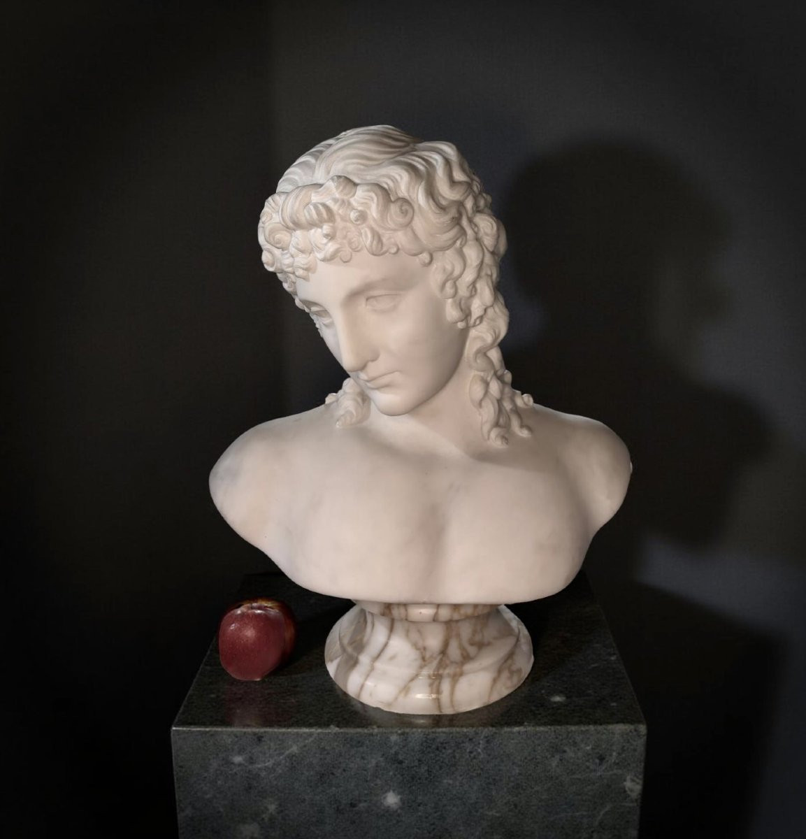 Grande Buste en Marbre d'Éros de Centocelle Atelier Romain XIXe siècle-photo-7