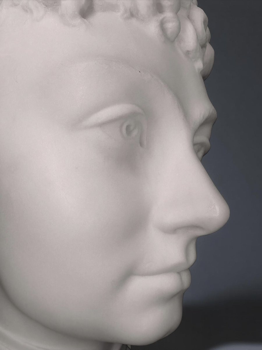 Laure Martin-coutan (1855-1915) Female Marble Bust Dated 1887-photo-3