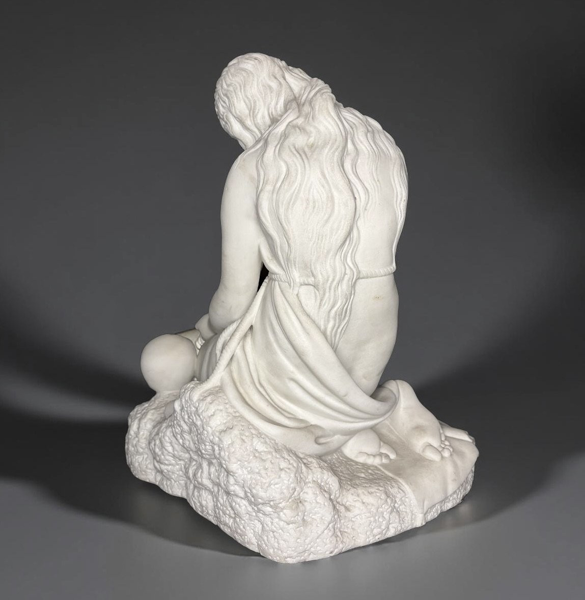 19th Penitent Magdalene After Canova Neoclassical Marble Sculpture-photo-3