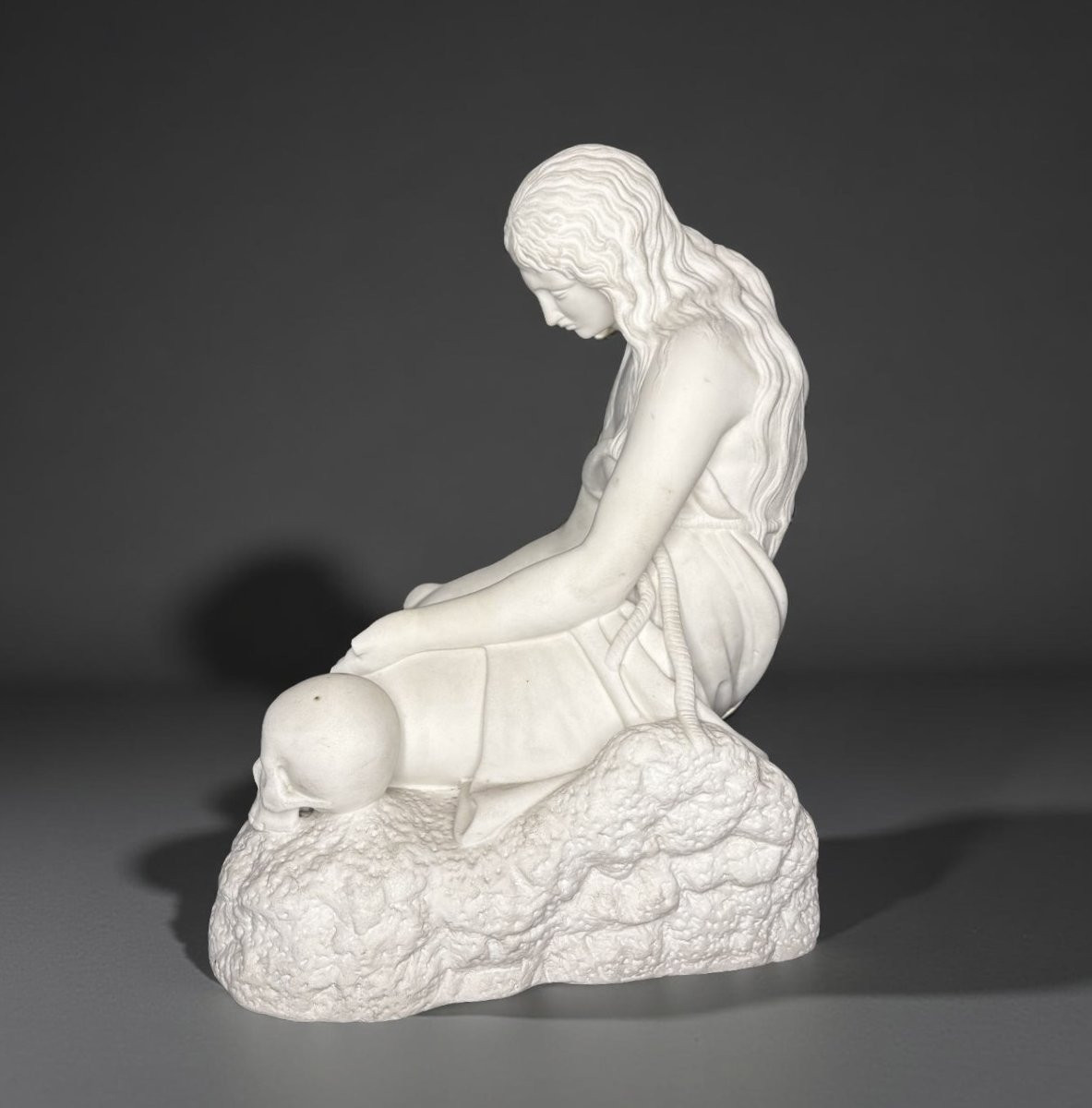 19th Penitent Magdalene After Canova Neoclassical Marble Sculpture-photo-4