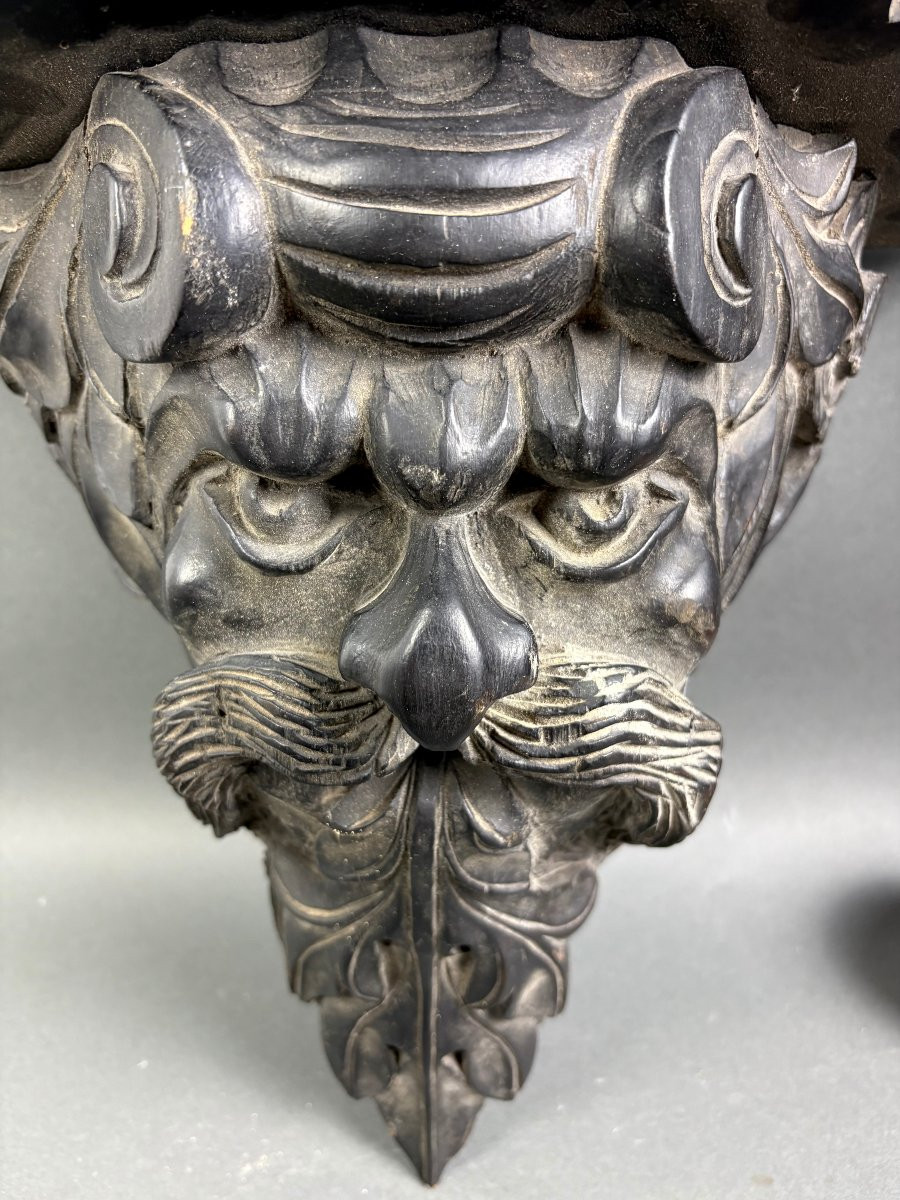 19th Pair Of Console Sconces Grotesque Masks Italian Renaissance-photo-5