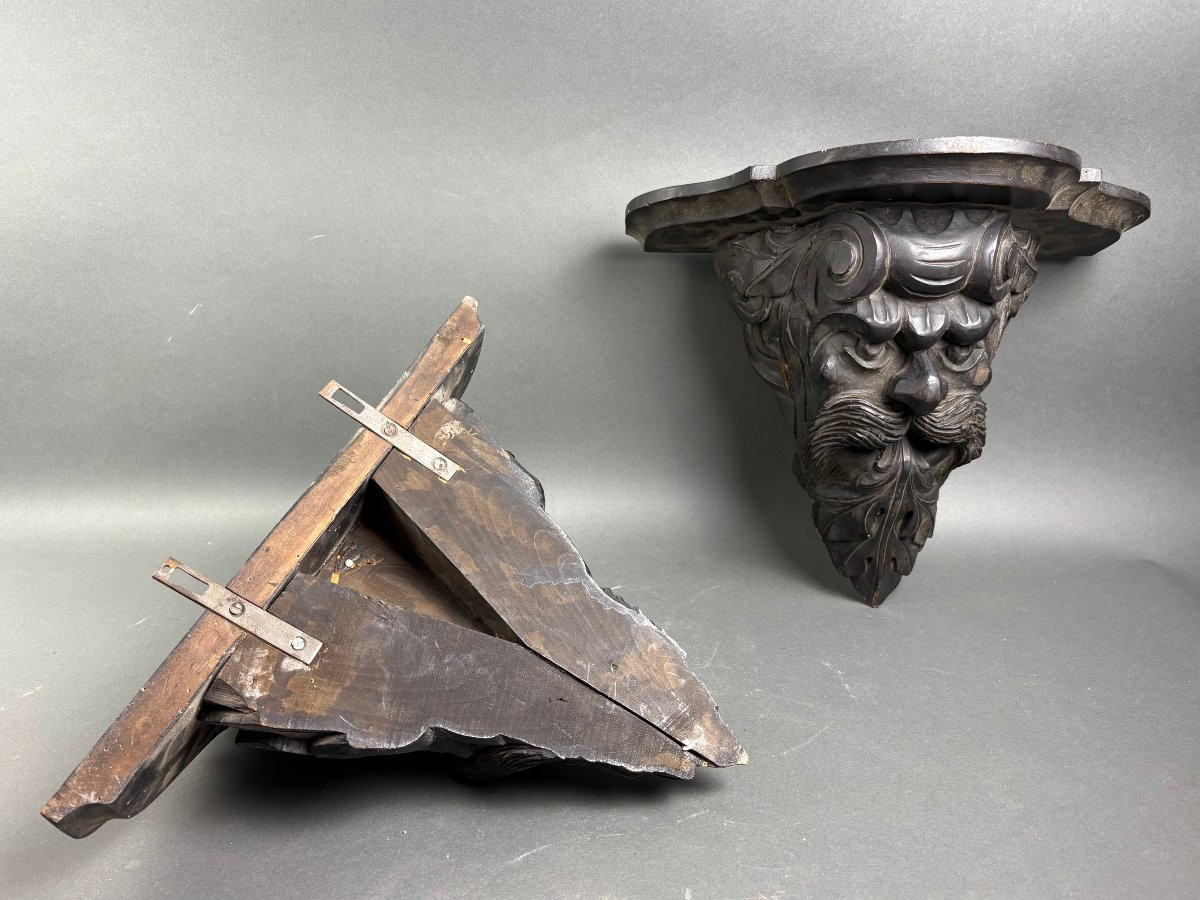 19th Pair Of Console Sconces Grotesque Masks Italian Renaissance-photo-6