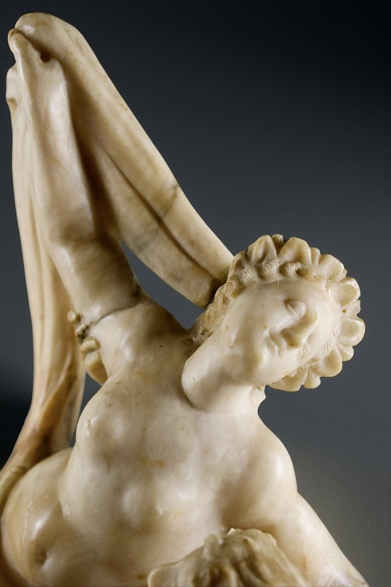 18th  Large Alabaster Group "the Rape Of The Sabine Women" -photo-3