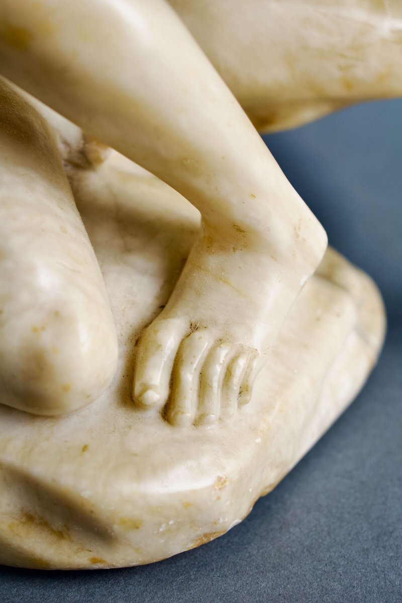 18th  Large Alabaster Group "the Rape Of The Sabine Women" -photo-4