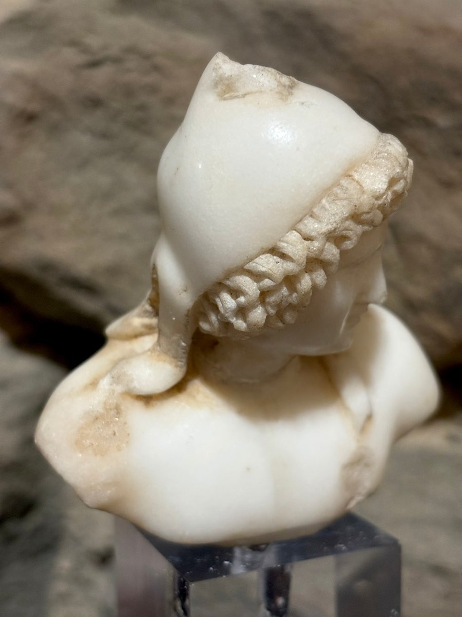 Petit Buste Maniériste d'Attis en Marbre 16éme-photo-4