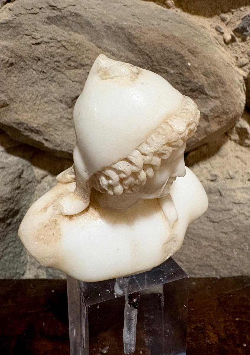 Petit Buste Maniériste d'Attis en Marbre 16éme-photo-4