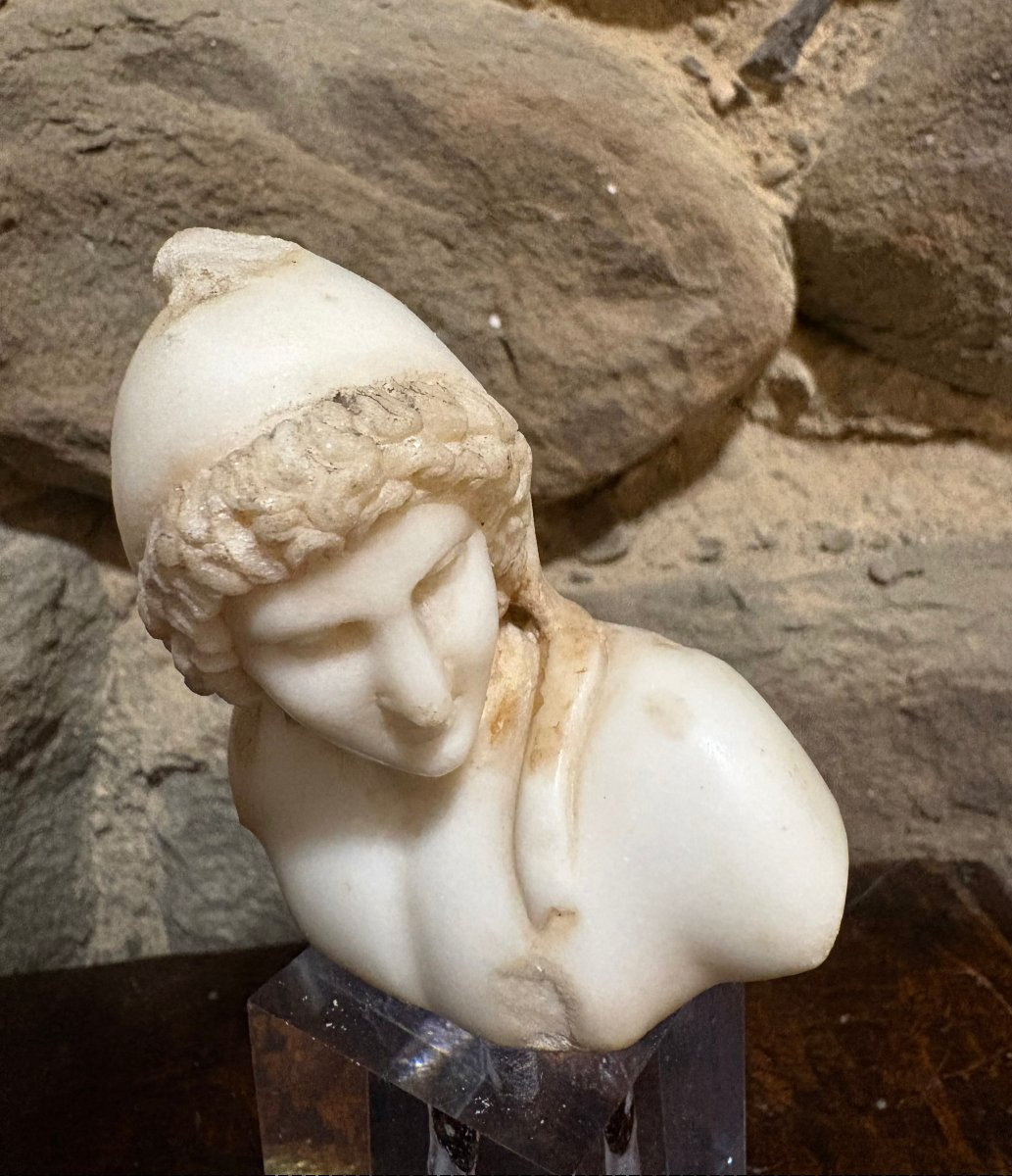 Petit Buste Maniériste d'Attis en Marbre 16éme-photo-5