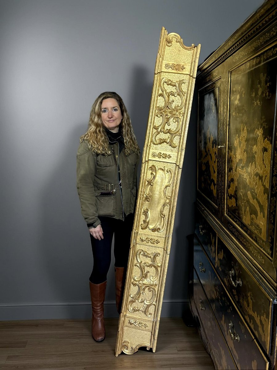 Early 18th Impressive Baroque Altar Gilt Wood Predella -photo-2