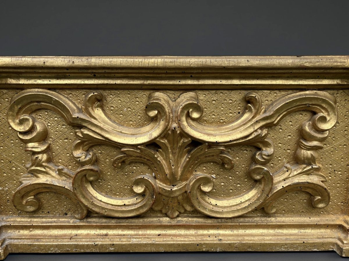 Early 18th Impressive Baroque Altar Gilt Wood Predella -photo-2