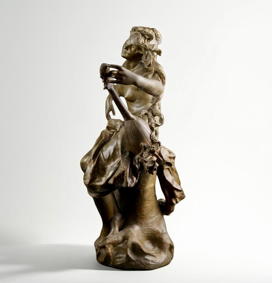 Luca Madrassi (1848-1919) Large Art Nouveau Terracotta Sculpture-photo-4