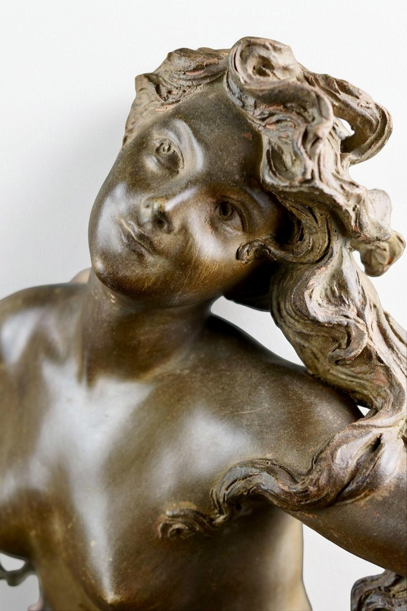 Luca Madrassi (1848-1919) Large Art Nouveau Terracotta Sculpture-photo-2