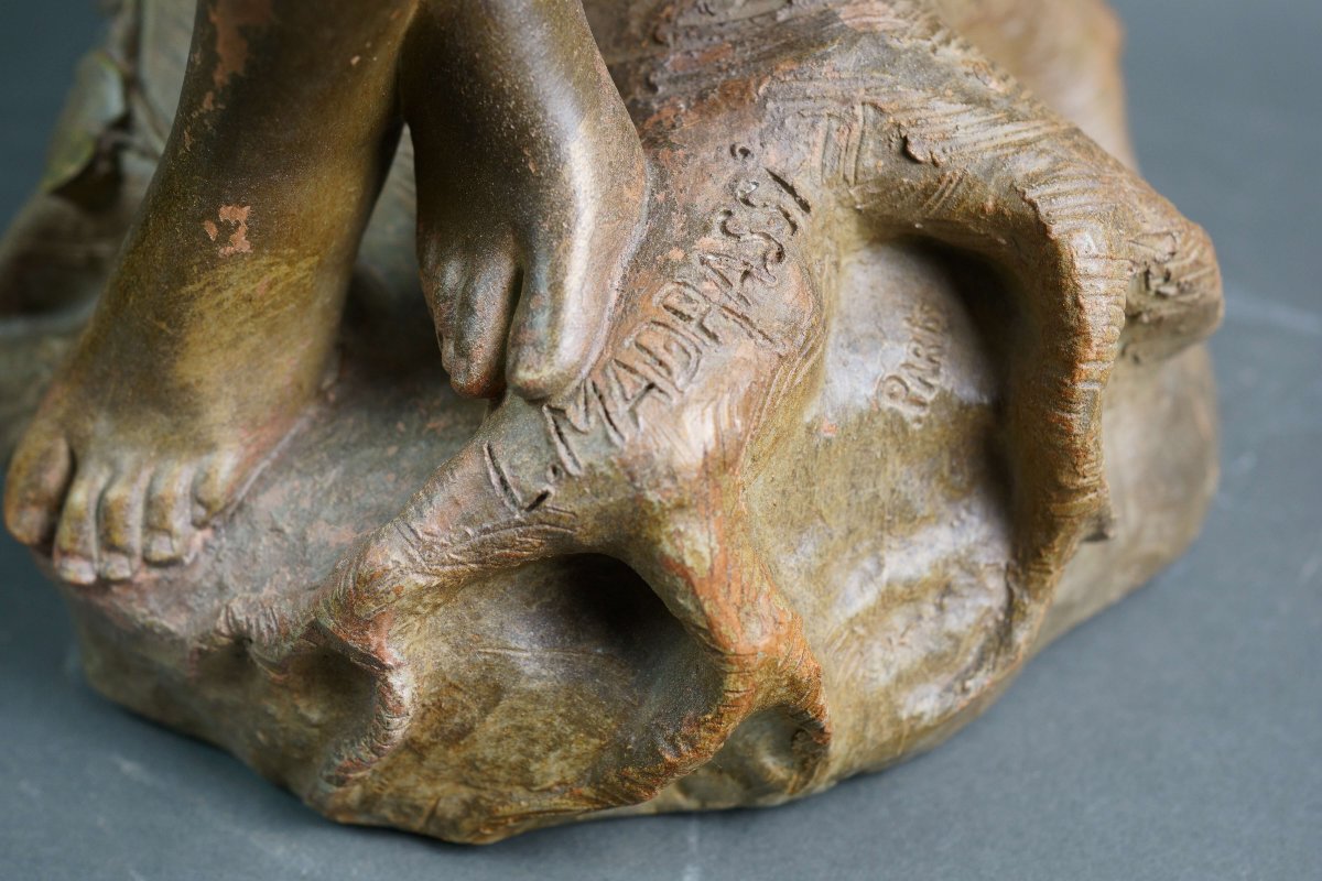 Luca Madrassi (1848-1919) Large Art Nouveau Terracotta Sculpture-photo-4