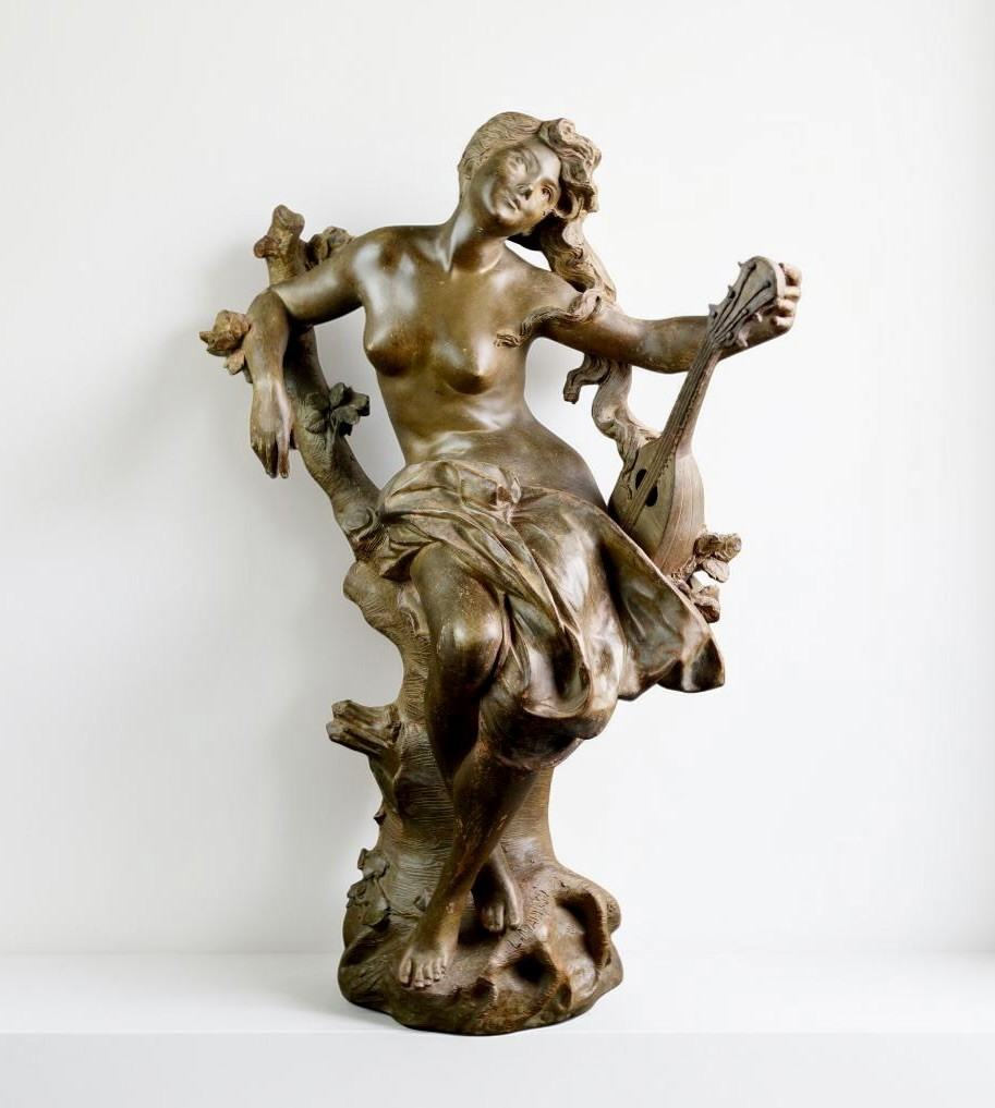 Luca Madrassi (1848-1919) Large Art Nouveau Terracotta Sculpture