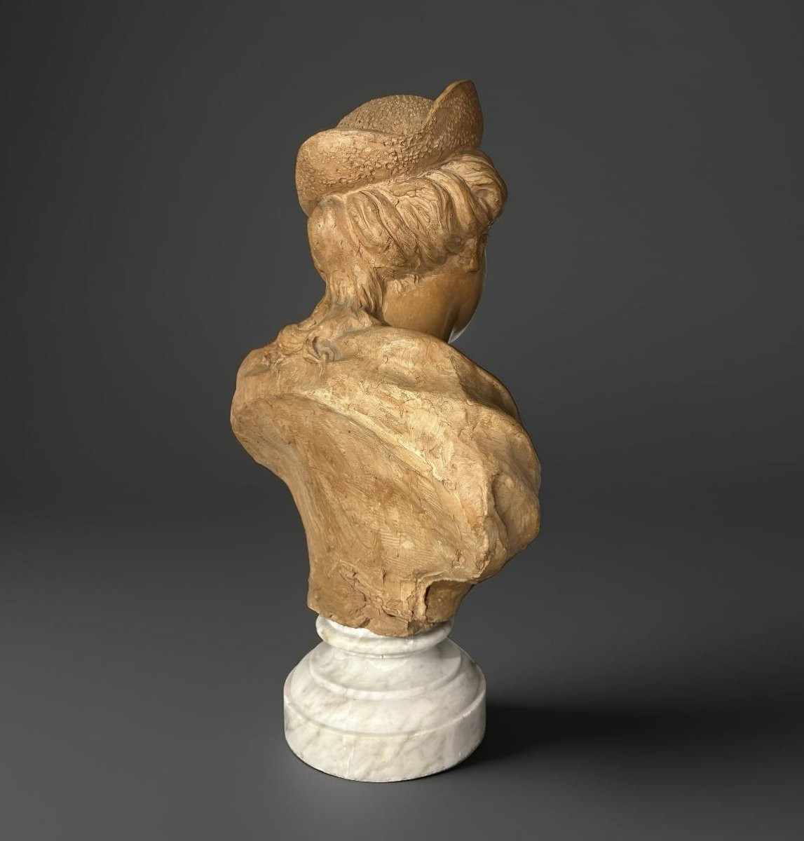Late 18th Terracotta Bust Portrait Of A Lady-photo-4