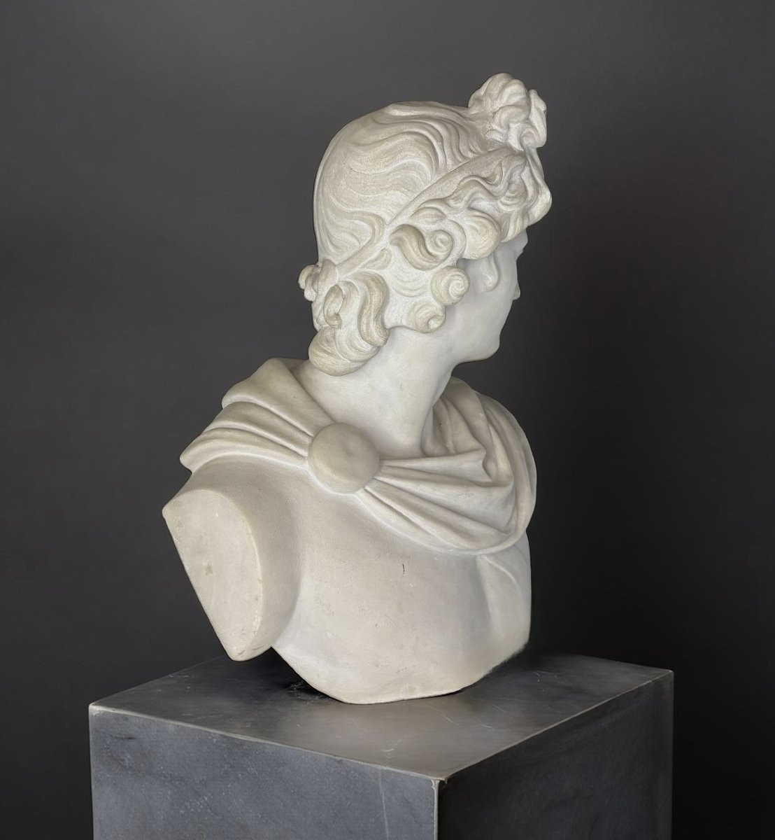 19th Marble Bust Of The Apollo Belvedere Grand Tour Roma -photo-2