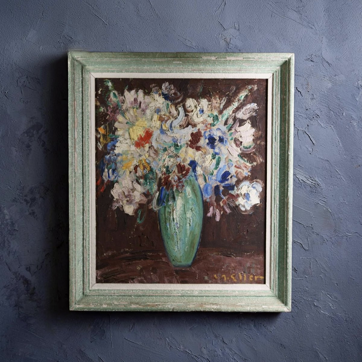 Lucien Roudier Known As Eller (1894-1940) Expressionist Still Life -photo-2