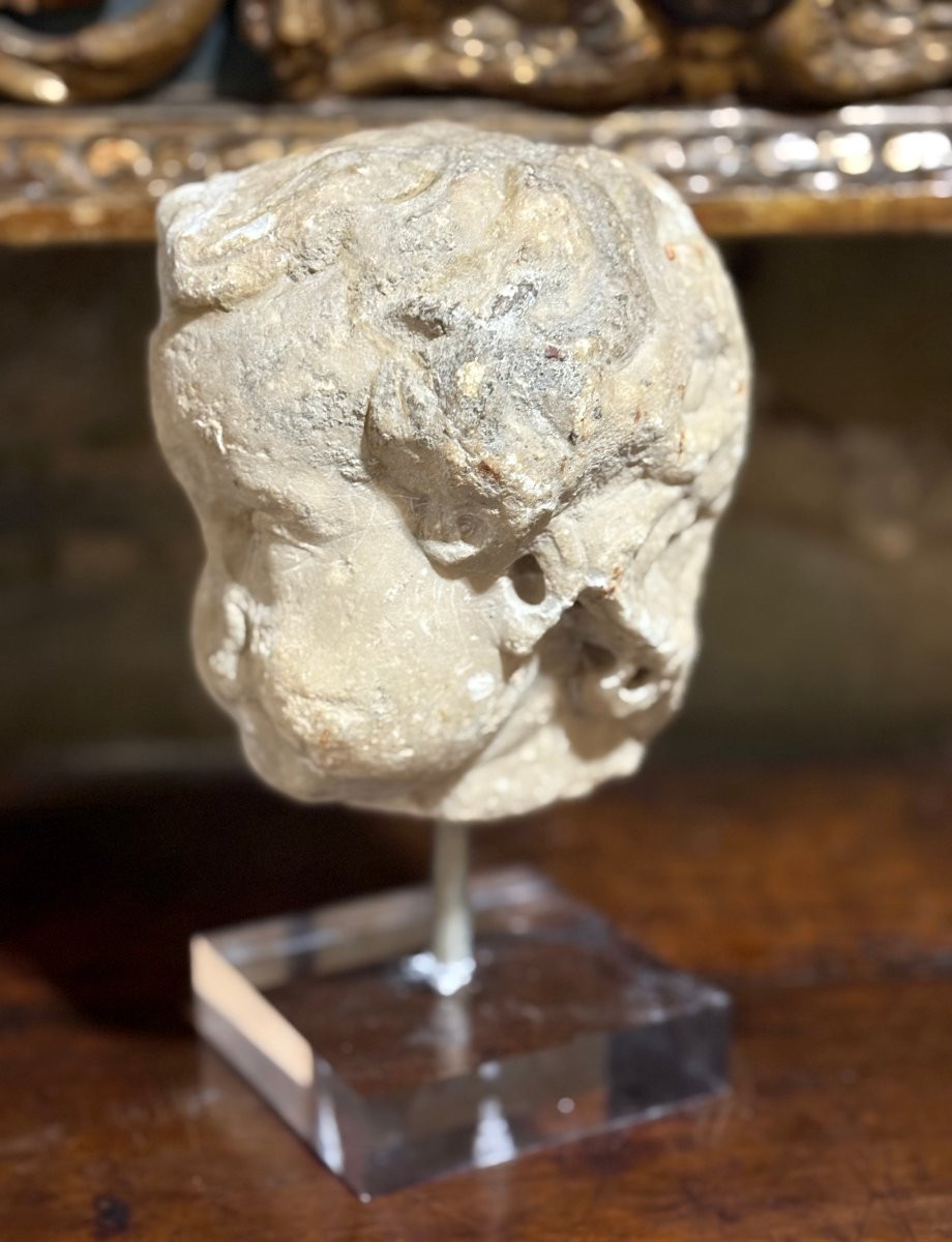 Tête en Marbre époque Baroque Rome  XVIIe siècle-photo-5