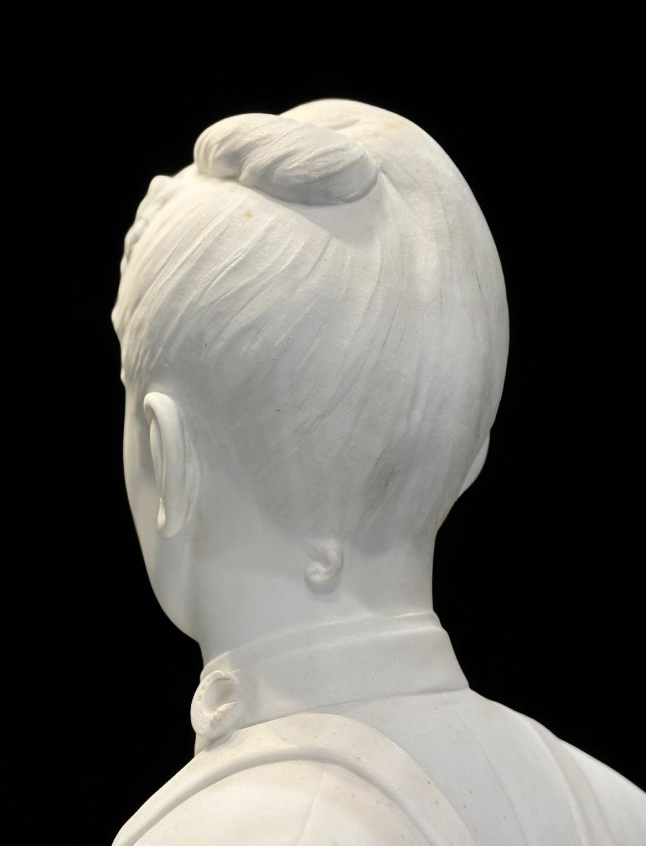 Laure Martin-coutan (1855-1915) Female Marble Bust Dated 1887-photo-2