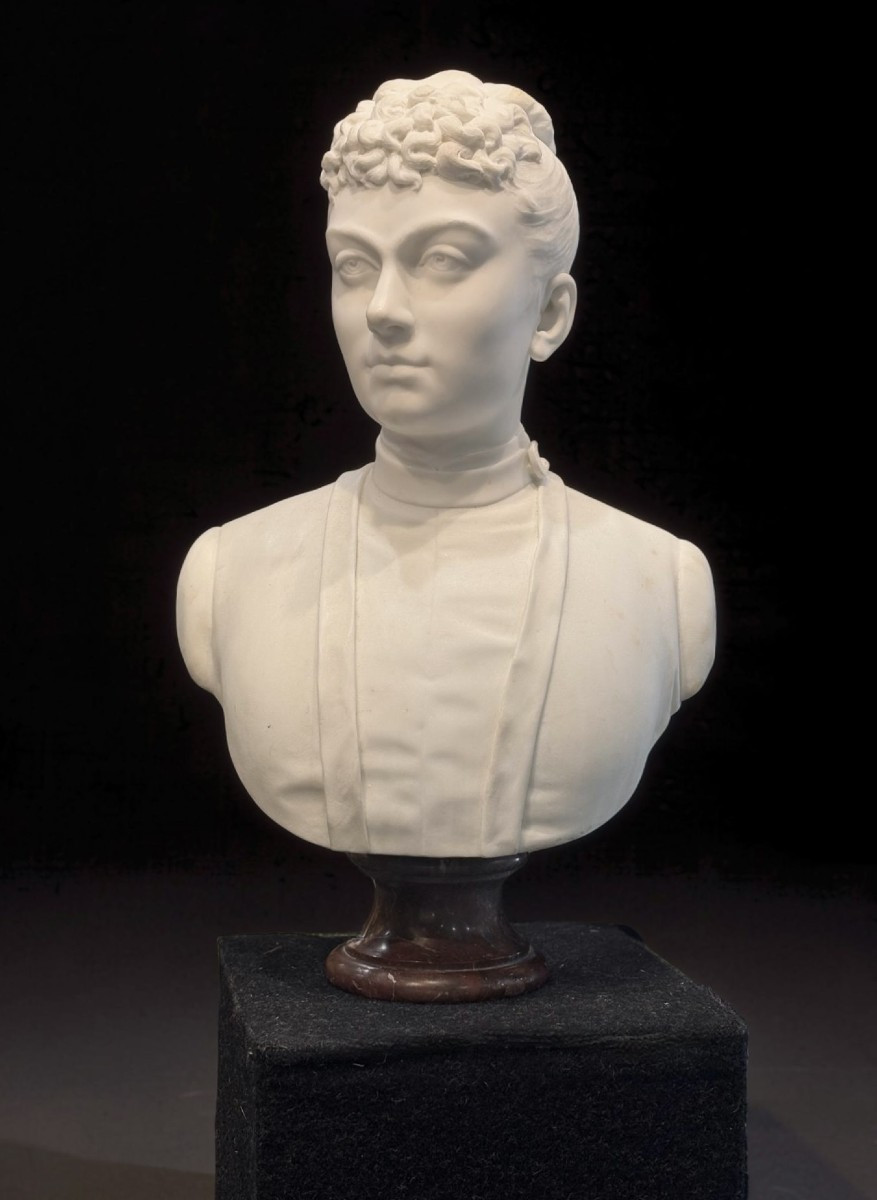Laure Martin-coutan (1855-1915) Female Marble Bust Dated 1887