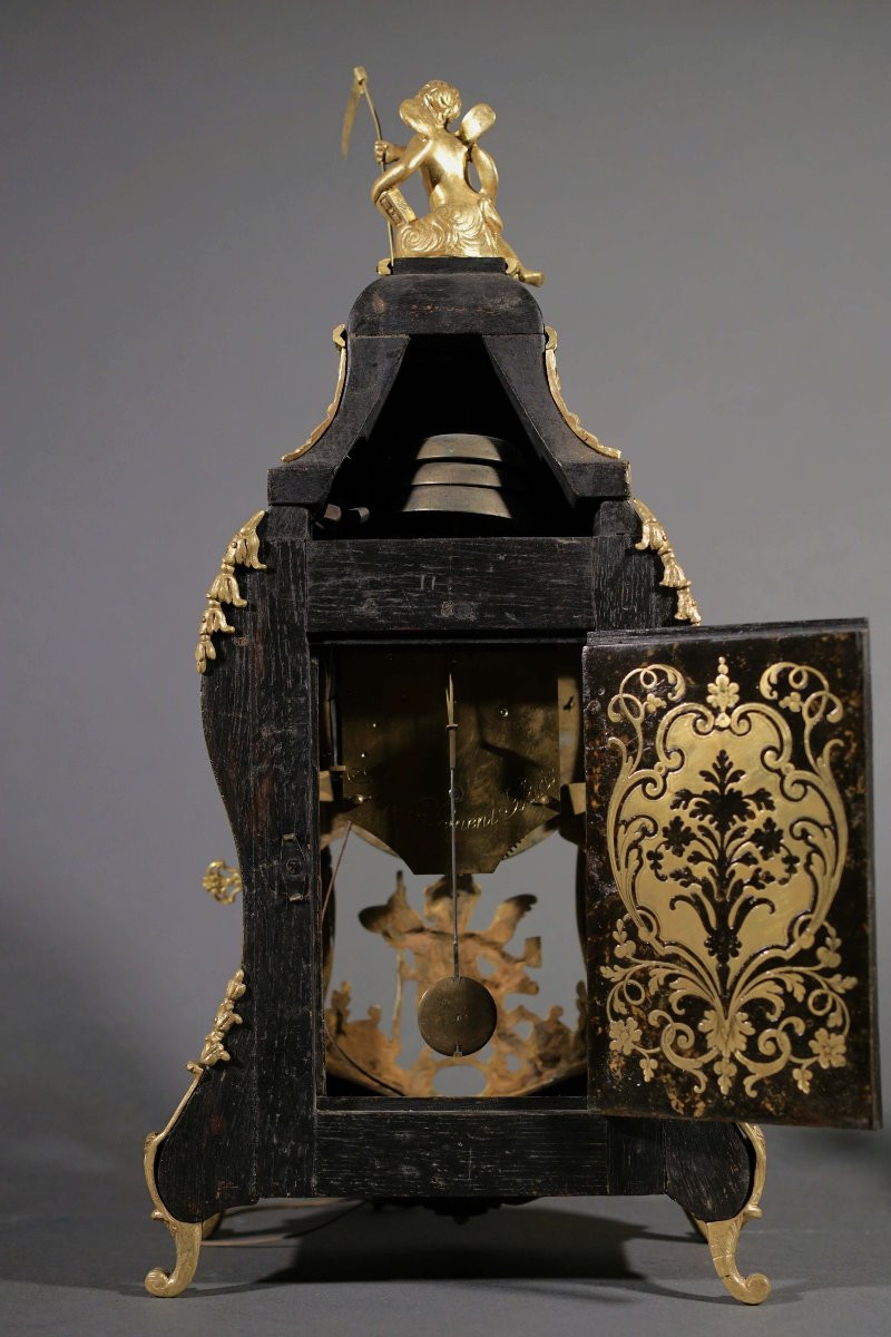 Cartel d'alcove 18éme Régence Marqueterie Boulle Clément Fiacre à Paris-photo-1