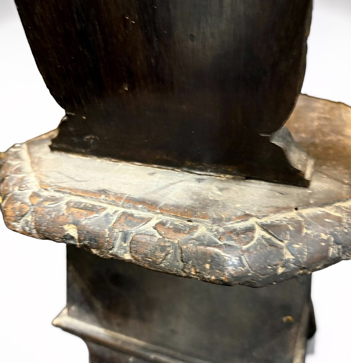 Paire de Chaise Renaissance en Noyer  aux Armoiries Italie 19éme-photo-1