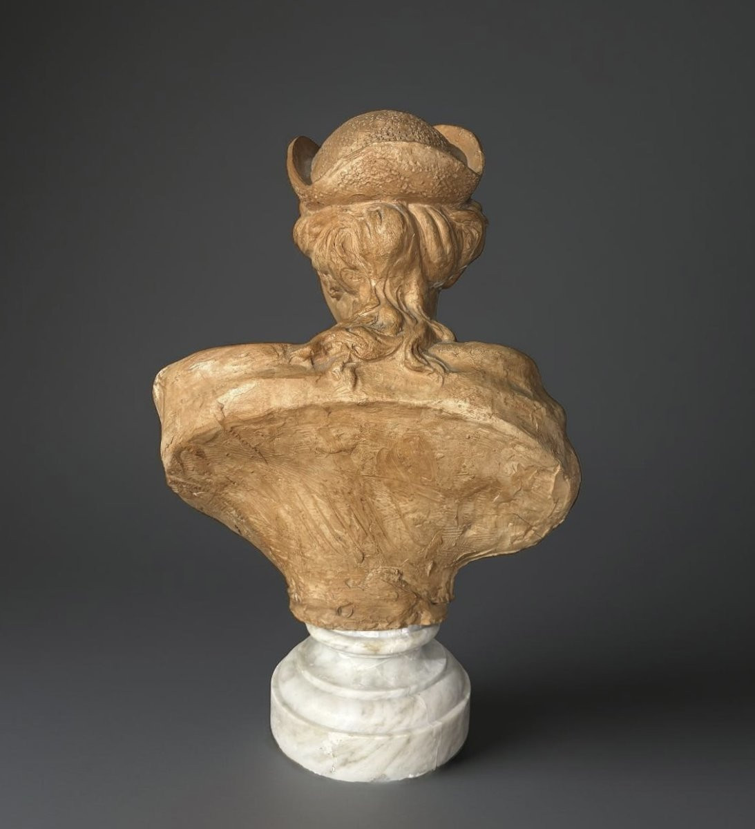 Late 18th Terracotta Bust Portrait Of A Lady-photo-2