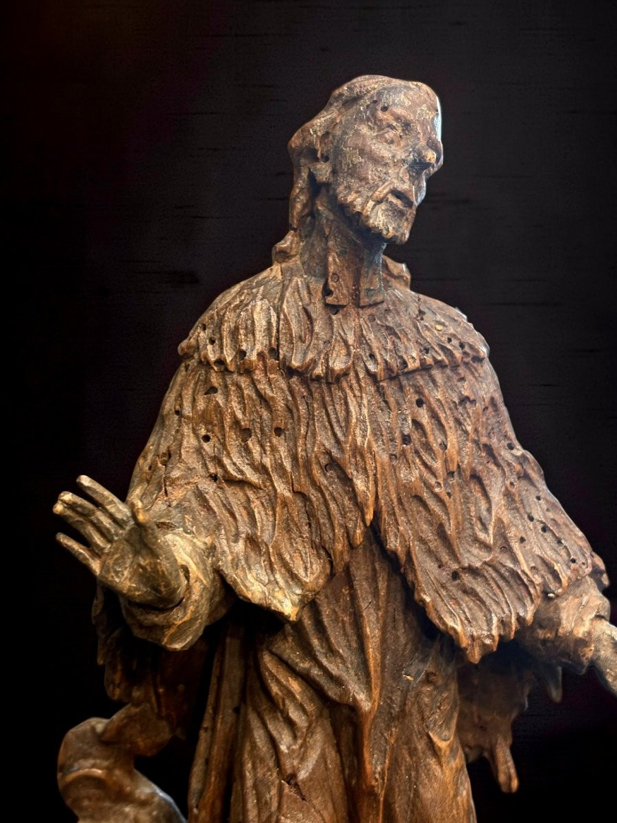 Saint Jean Népomucène, Sculpture Baroque en Bois, Allemagne, XVIIIe siècle-photo-3