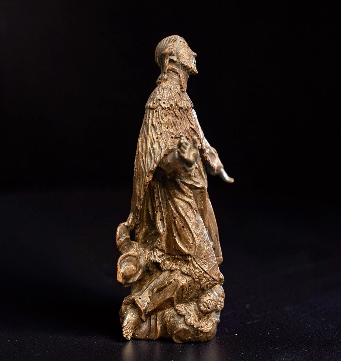 Saint Jean Népomucène, Sculpture Baroque en Bois, Allemagne, XVIIIe siècle-photo-4