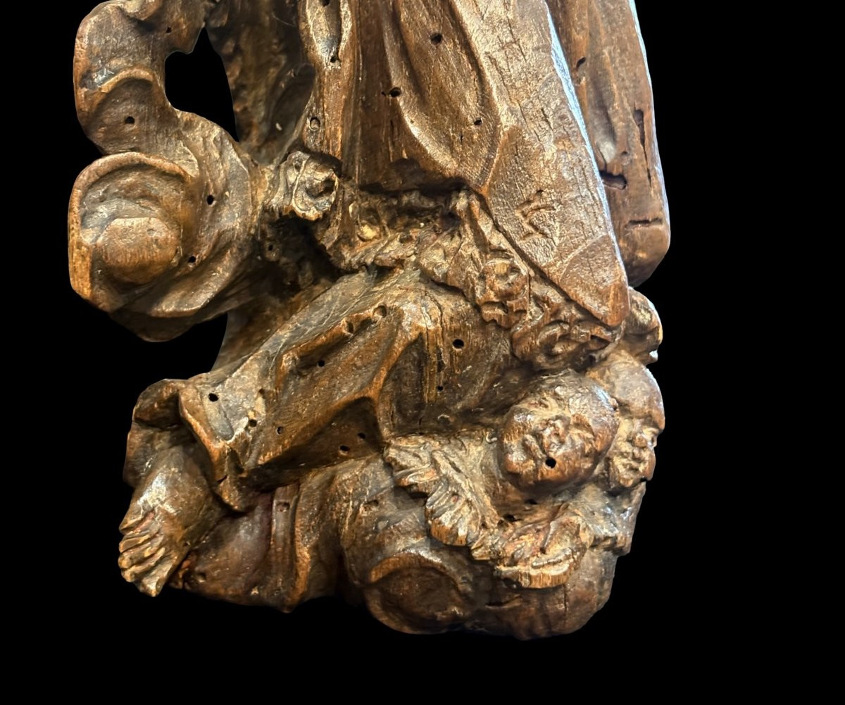 Saint Jean Népomucène, Sculpture Baroque en Bois, Allemagne, XVIIIe siècle-photo-2