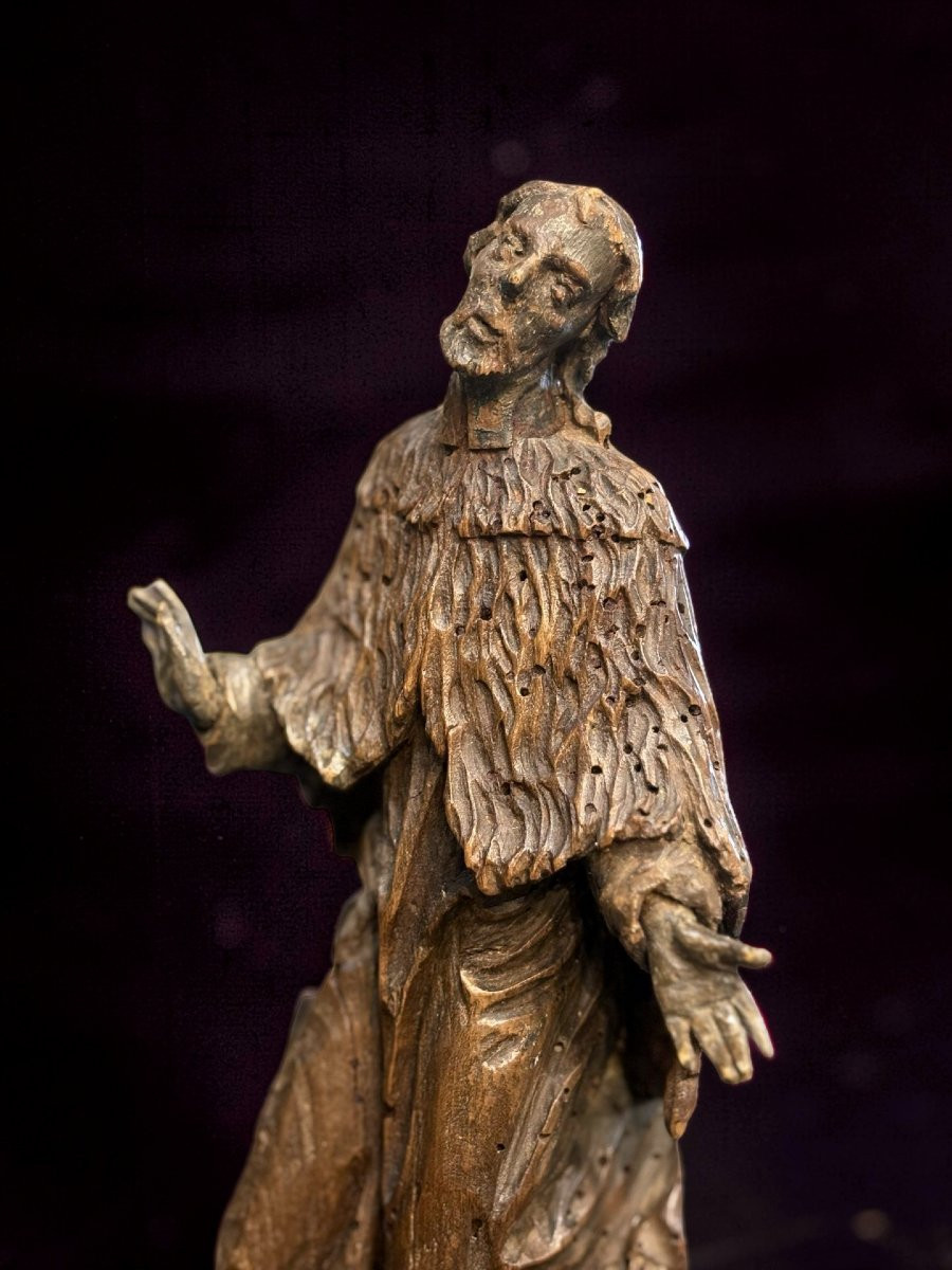 Saint Jean Népomucène, Sculpture Baroque en Bois, Allemagne, XVIIIe siècle-photo-4
