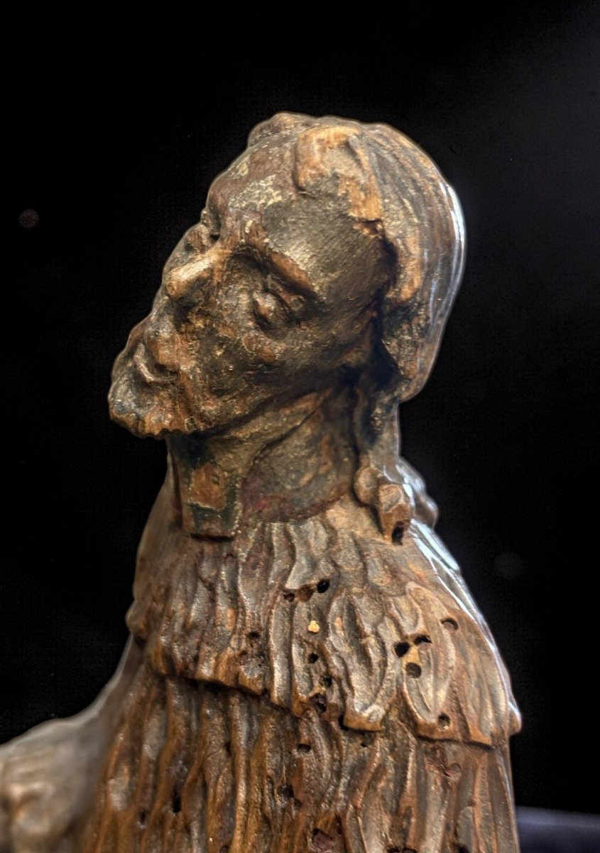 Saint Jean Népomucène, Sculpture Baroque en Bois, Allemagne, XVIIIe siècle-photo-6