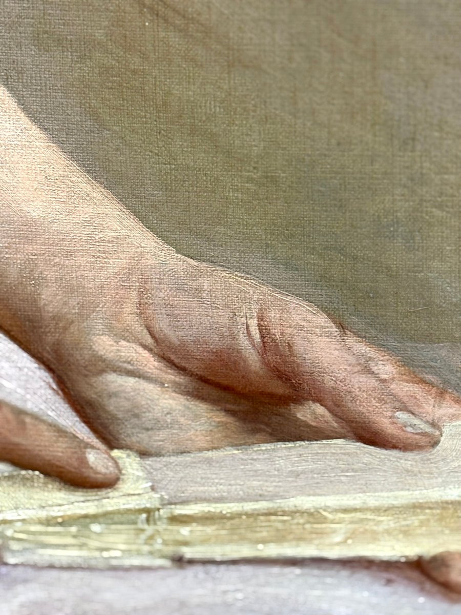 Gaston Charpentier-Bosio (1858-1923) Imposante Portrait de Jeune Fille-photo-3