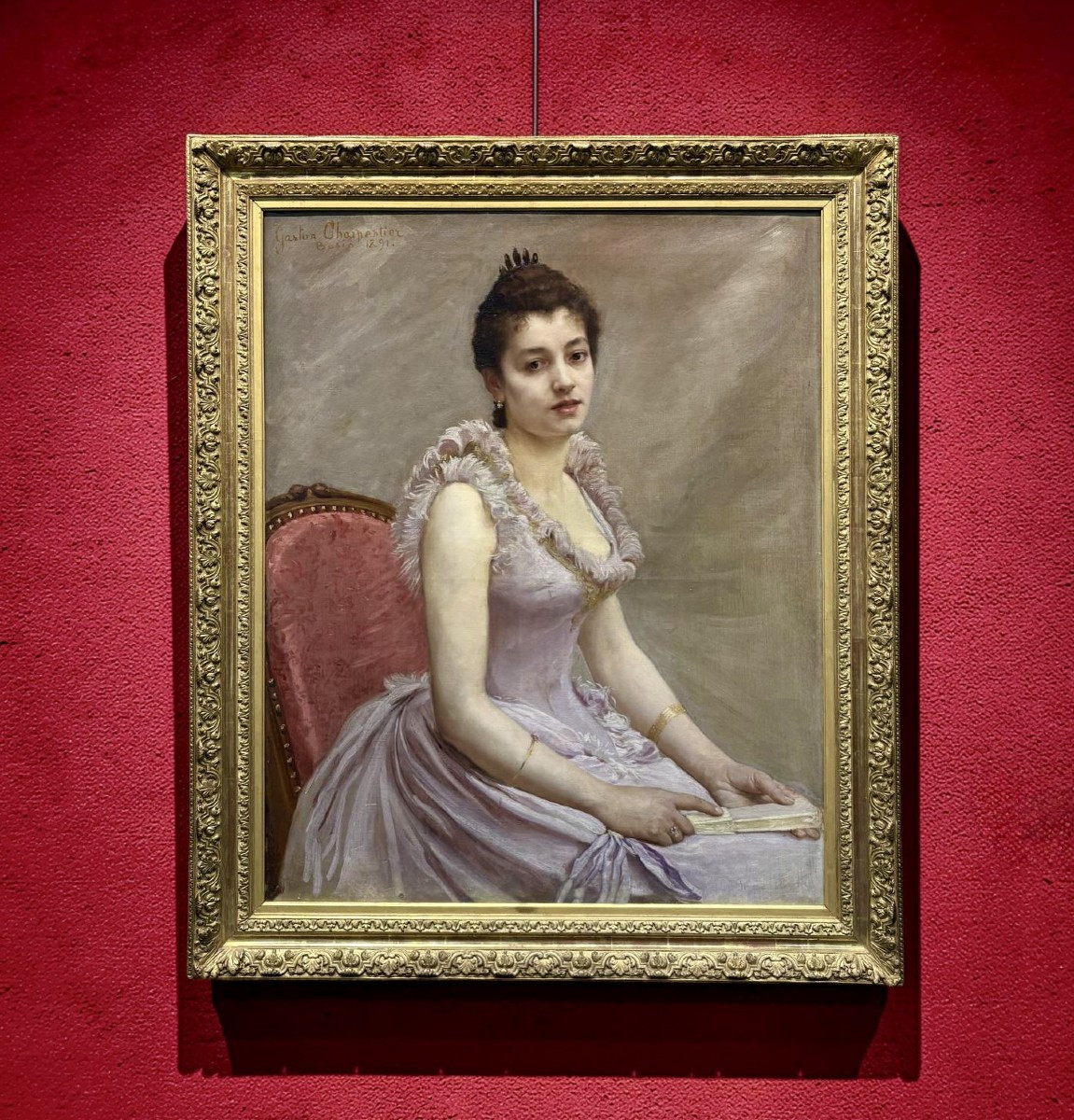 Gaston Charpentier-Bosio (1858-1923) Imposante Portrait de Jeune Fille