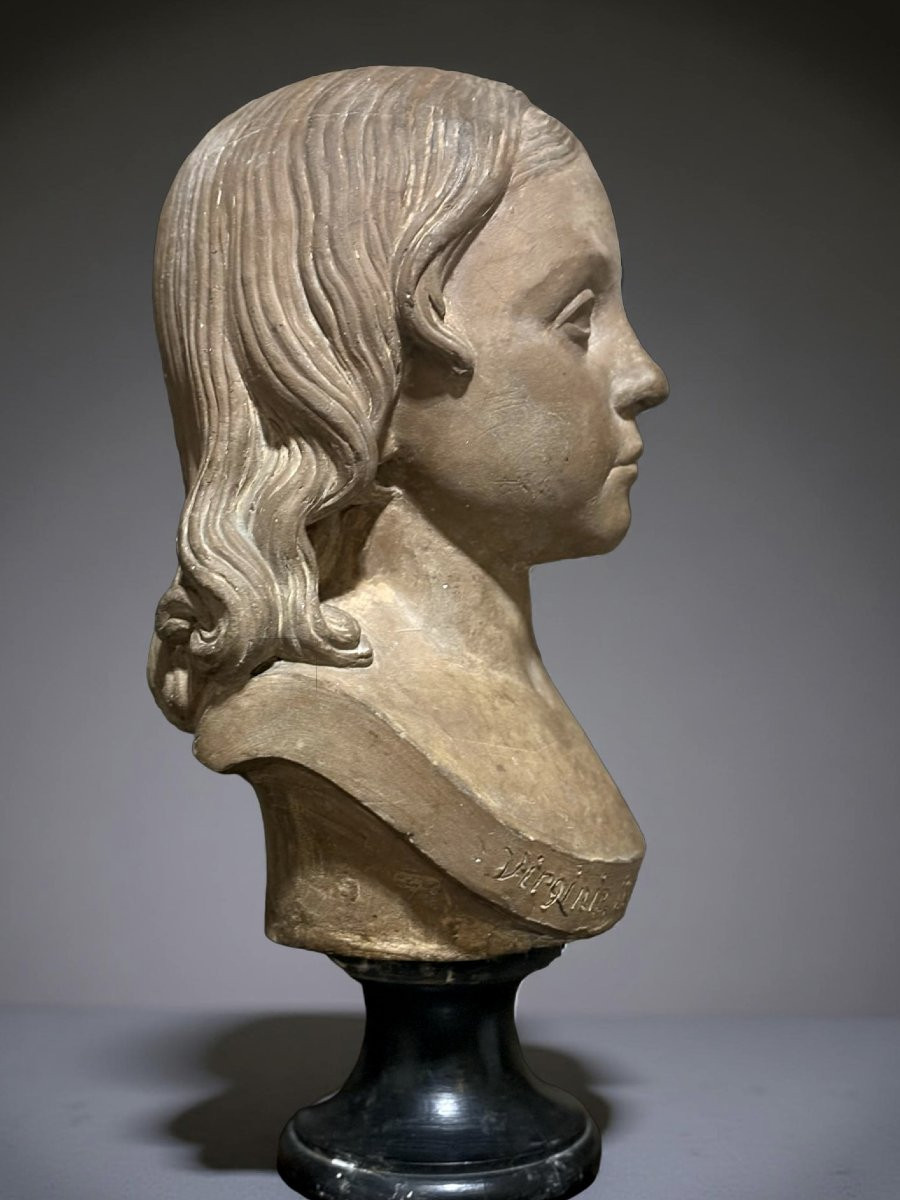 Buste Empire Terre Cuite Portrait d'Enfant Virginie-Constance Lemercier-photo-3