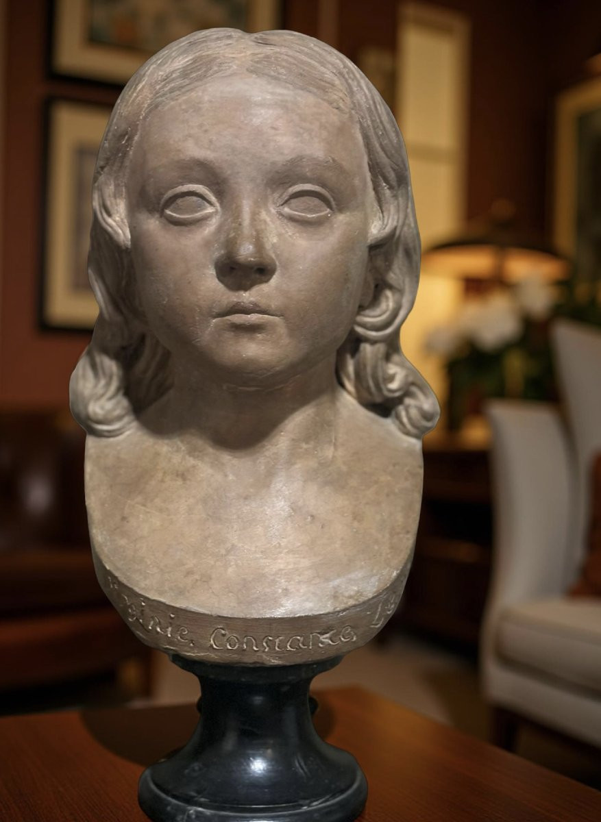 Buste Empire Terre Cuite Portrait d'Enfant Virginie-Constance Lemercier-photo-7