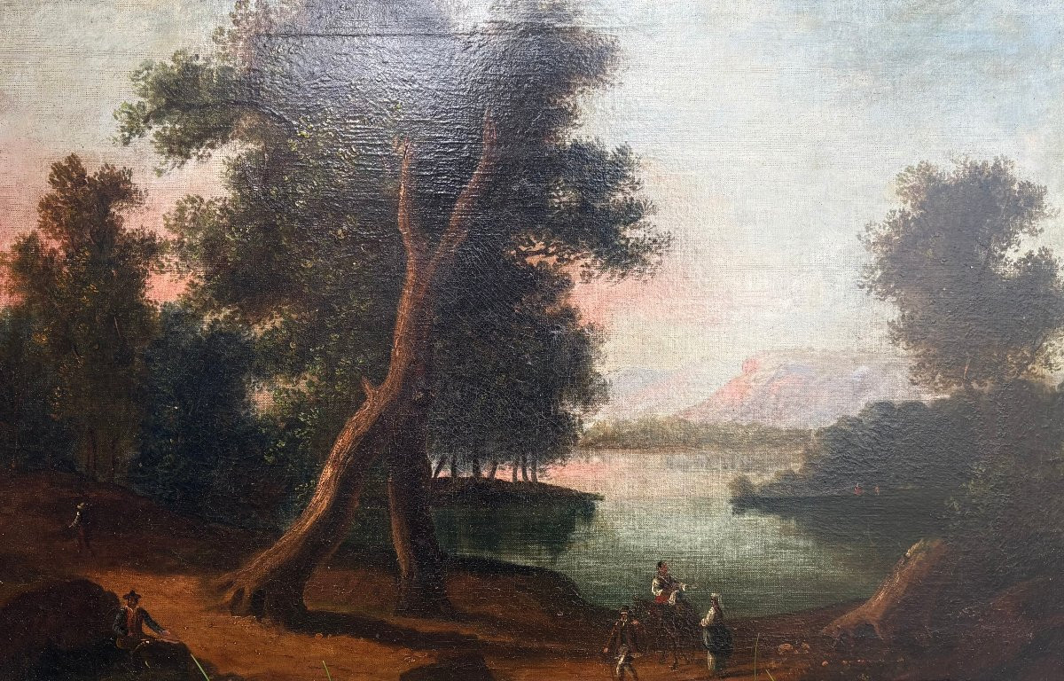 Pair Of Large Grand Tour Views Of The Gulf Of Naples, Posillipo School, Circa 1840-photo-3